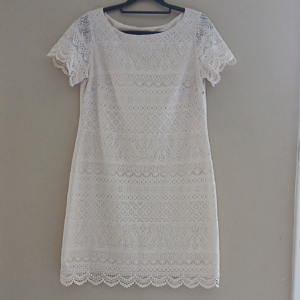 London Style‎ White Lace Mini Dress Sz 8P